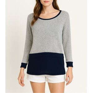 Bar III Women's Sweater Size SM gray and black two in one sweater lightweight